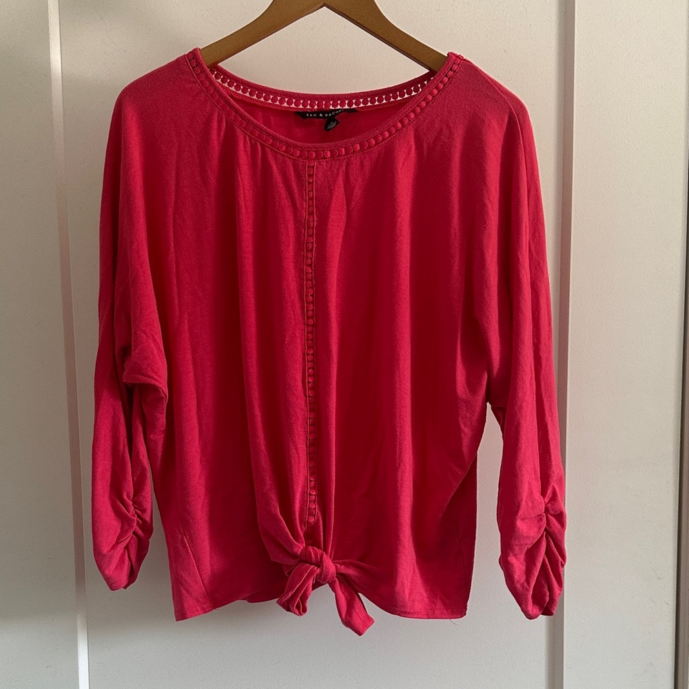 Zac & Rachel Red Tie-Front Blouse